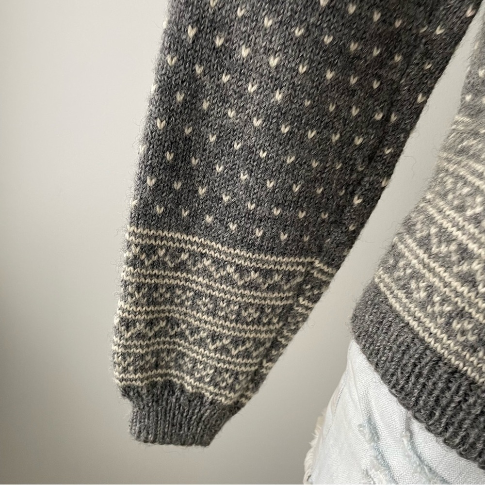 Vintage Norwegian Setesdal 100% Wool Knit Cardigan Sweater Norway Fair Isle - Picture 6 of 6